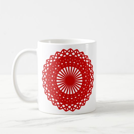 Rote runde Spitze-Muster-Grafik Kaffeetasse (Links)