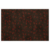 Rote Runenbriefe auf dunklem (simuliertem) Leder Stoff (Fat Quarter (45,7 x 55,9 cm))