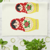 Rote russische matryoshka Verschachtelungspuppen Handtuch (Gefaltet)