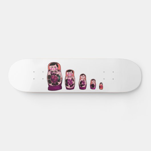 Rote russische Verschachtelungs-Puppen Skateboard (Horizontal)