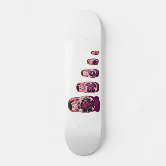 Rote russische Verschachtelungs-Puppen Skateboard (Vorderseite)