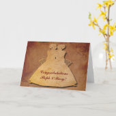 Rote rustikale Hochzeitkarte für Lesbenbriden Karte (Gelbe Blume)