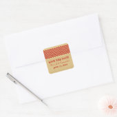 Rote rustikale Zickzack Save the Date Stickers (Umschlag)