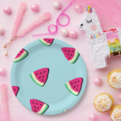 Rote, saftige Wassermelone-Muster Papierplatte Pappteller (Party)