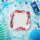 Rote Sakura blüht Papierplatte Pappteller (Party)