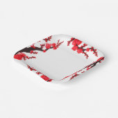 Rote Sakura blüht Papierplatte Pappteller (Gewinkelt)