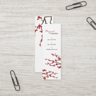 Rote Sakura Blume Kirschblüten Zen-Zen Mini Visitenkarte