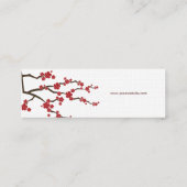 Rote Sakura Blume Kirschblüten Zen-Zen Mini Visitenkarte (Rückseite)