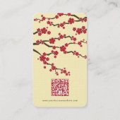 Rote Sakura-Blume Orientalischer Kirschblüten Visitenkarte (Rückseite)