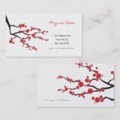 Rote Sakura Frühlingsblumen Kirschblüten Asien Visitenkarte (Vorne/Hinten)