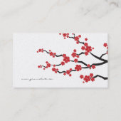 Rote Sakura Frühlingsblumen Kirschblüten Asien Visitenkarte (Rückseite)
