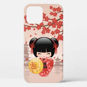 Rote Sakura-Kokeshi-Puppe - Japanische Geisha Case-Mate iPhone Hülle