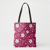 Rote Sakura-Muster-Tasche Tasche (Vorderseite)