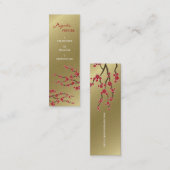 Rote Sakura Orientalische Kirschblüten Stilvolle G Mini Visitenkarte (Vorne/Hinten)