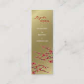 Rote Sakura Orientalische Kirschblüten Stilvolle G Mini Visitenkarte (Vorderseite)