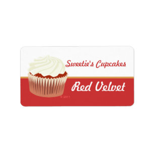 Rote Samt-Kuchen-Aufkleber Adressaufkleber