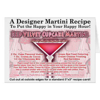 Rote Samt-Kuchen-Martini-Rezept-Gruß-Karte