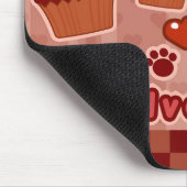 Rote Samt-Kuchen-Miezekatze Mousepad (Ecke)