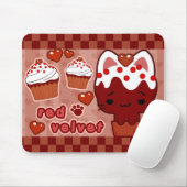 Rote Samt-Kuchen-Miezekatze Mousepad (Mit Mouse)