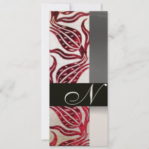 ROTE SAMT-TULPE MONOGRAMM Bordeaux Weiß Champagner Einladung