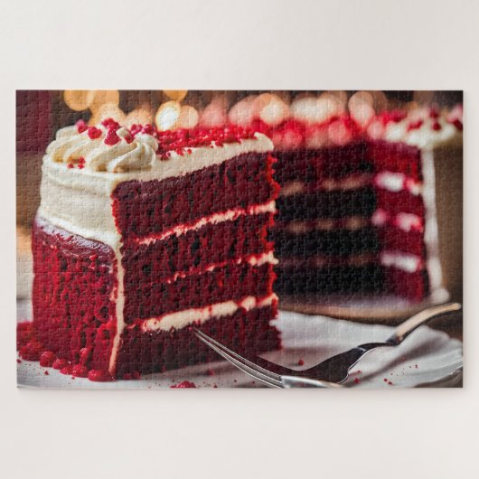 Rote Samttorte Puzzle (Horizontal)