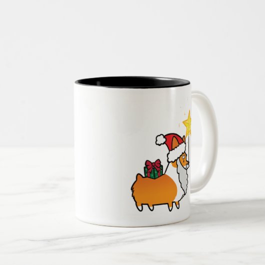 Rote Sanktcorgi-Tasse | CorgiThings Zweifarbige Tasse (VorderseiteRechts)