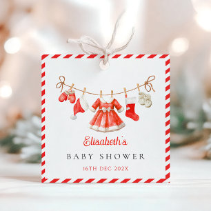 Rote Santa-Baby-Baby-Party Geschenkanhänger