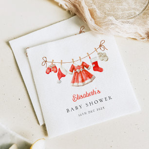 Rote Santa-Baby-Baby-Party Serviette