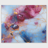 Röte & Saphir Marmor mit Goldadern Geschenkpapier (Flach)