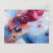Röte & Saphir Marmor mit Goldadern Postkarte (Vorderseite)