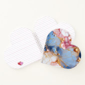 Röte & Saphir Marmor mit goldenen Perlen Notizblock (Innenseite)