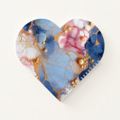 Röte & Saphir Marmor mit goldenen Perlen Notizblock (Rückseite)