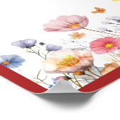 Rote Sattel-Rose Rote Schmetterlinge Poster (Ecke)