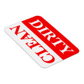 Rote, saubere und dreckige Geschirrspülmaschine Magnet (Rechte Seite)