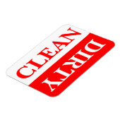 Rote, saubere und dreckige Geschirrspülmaschine Magnet (Linke Seite)