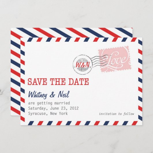 Rote Save the Date Postdienstsammlung (Vorne/Hinten)