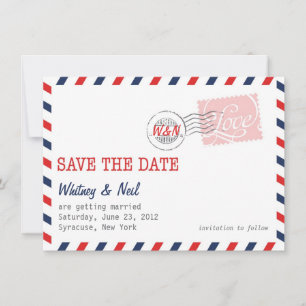Rote Save the Date Postdienstsammlung