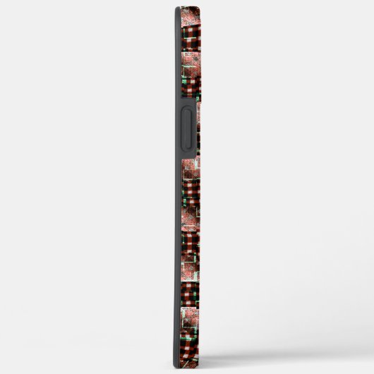 Rote Schachplätze, die destruktiven Mosaiken ausge Case-Mate iPhone Hülle (Rückseite / Rechts)