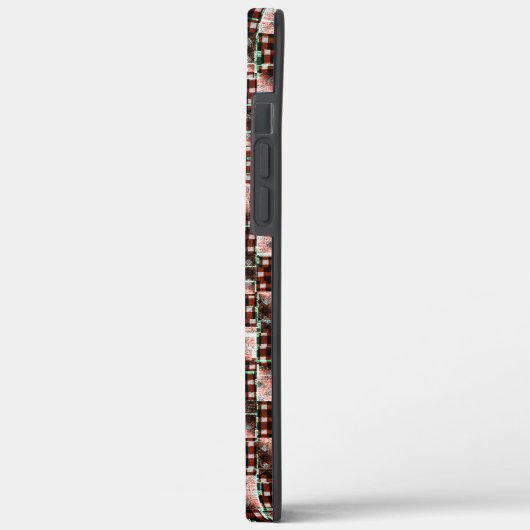 Rote Schachplätze, die destruktiven Mosaiken ausge Case-Mate iPhone Hülle (Rückseite / Links)