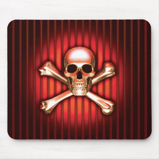 Rote Schädel-Mausunterlage Mousepad (Vorne)