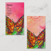 ROTE SCHALTFLÄCHE, GELBE GOLD-GLITZERN-Monogramm Visitenkarte (Vorne/Hinten)