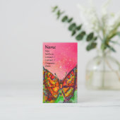 ROTE SCHALTFLÄCHE, GELBE GOLD-GLITZERN-Monogramm Visitenkarte (Stehend Vorderseite)