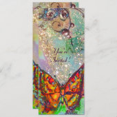 ROTE SCHALTFLÄCHE IN BLAUEN GRÜNEN AQUAMARIN GOLD EINLADUNG (Vorne/Hinten)