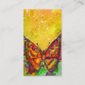 ROTE SCHALTFLÄCHE IN GELBE VISITENKARTE (Rückseite)