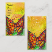 ROTE SCHALTFLÄCHE IN GELBE VISITENKARTE (Vorne/Hinten)