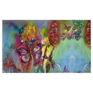 ROTE SCHALTFLÄDEN AUF GELBEN THISTEN, BLUE SKY Flo Stoff