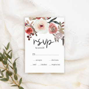 Rote Schamrosen-Hochzeits-RSVP-Karte RSVP Karte