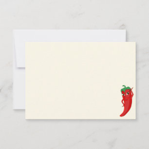 Rote scharfe Paprika Diva Cute Blank Cremeweiß Mitteilungskarte
