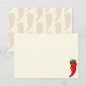 Rote scharfe Paprika Diva Cute Blank Cremeweiß Mitteilungskarte (Vorne/Hinten)