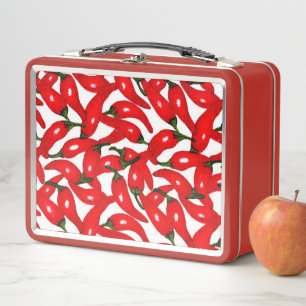 Rote scharfe Paprika Metall Brotdose